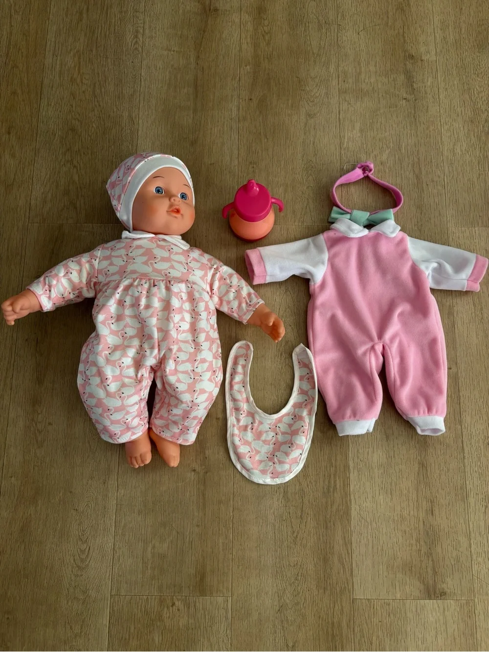 Soft Baby Doll with clothes bottle
